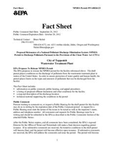 Fact Sheet for the Draft NPDES Permit for the City of Toppenish Wastewater Treatment Plant