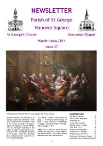 NEWSLETTER Parish of St George Hanover Square St George’s Church  Grosvenor Chapel