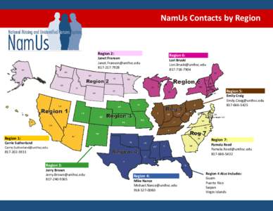 NamUs Contacts by Region  Region 2: Janet Franson