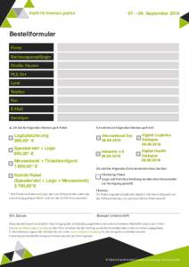 #shh16 themen.parksSeptember 2016 Bestellformular Firma
