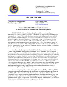 United States Attorney’s Office District of Columbia Channing D. Phillips Acting United States Attorney  PRESS RELEASE