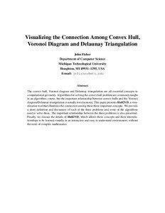 Visualizing the Connection Among Convex Hull, Voronoi Diagram and Delaunay Triangulation John Fisher