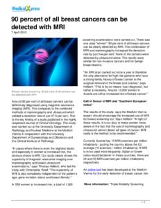 90 percent of all breast cancers can be detected with MRI