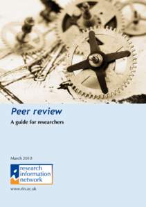 Peer review A guide for researchers March[removed]www.rin.ac.uk