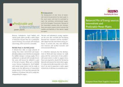 intermittent  power plants Biomass, hydroelectric, fossil fuelled, and nuclear power plants provide a stable output