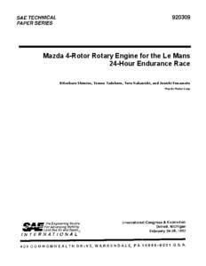 [removed]Mazda 4-Rotor Rotary Engine for the Le Mans 24-Hour Endurance Race Ritsuharu Shimizu, Tomoo Tadokoro, Toru Nakanishi, and Junichi Funamoto Mazda Motor Corp