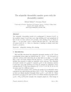 The adaptable choosability number grows with the choosability number Michael Molloya,1 , Giovanna Throna a  University of Toronto, Department of Computer Science, 10 King’s College Road,
