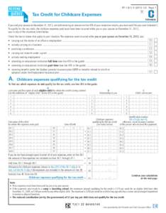 T P- 1 .D.C- V[removed]Pag e 1 T Tax Credit for Childcare Expenses  Schedule