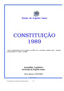 Estado do Espírito Santo  CONSTITUIÇÃO