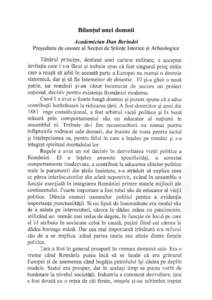 BilanŃul unei domnii Academician Dan Berindei Preşedinte de onoare al SecŃiei de ŞtiinŃe Istorice şi Arheologice 1