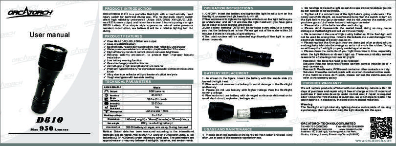 OPERATION INSTRUCTIONS  PRODUCT INTRODUCTION User manual