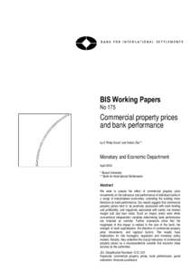 Commercial property prices and bank performance - April 2005