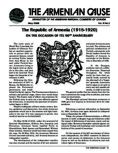 NEWSLETTER OF THE ARMENIAN NA TIONAL COMMITEE OF CANAD A NATIONAL CANADA Vol. XI No.2