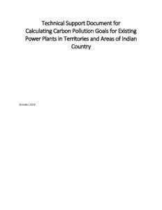 Technical Support Document for Calculating Carbon Pollution Goals for Existing Power Plants in Territories and Areas of Indian Country