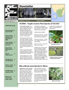 Newsletter  February 2010 Volume 1, Issue 1