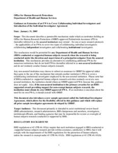 Applied ethics / Institutional review board / Office for Human Research Protections / Belmont Report / Human subject research / Ethics Committee / Public Responsibility in Medicine and Research / Cooperative Human Tissue Network / Clinical research / Ethics / Research