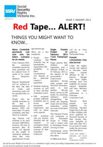 ISSUE 5 JANUARY[removed]Red Tape… ALERT! THINGS YOU MIGHT WANT TO KNOW... age pension age.