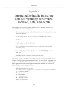 Appendices  Appendix M Integrated hydraulic fracturing data set regarding occurrence,