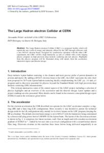 EPJ Web of Conferences 73, [removed]DOI: [removed]epjconf[removed]  C Owned by the authors, published by EDP Sciences, 2014  The Large Hadron electron Collider at CERN