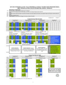 2013 DOE Hydrogen and Fuel Cells Program and Vehicle Technologies Program Annual Merit Review and Peer Evaluation Meeting Overall Schedule