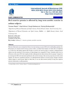 Int. J. BiosciInternational Journal of Biosciences (IJB) ISSN: PrintOnline) Vol. 2, No. 6, p, 2012