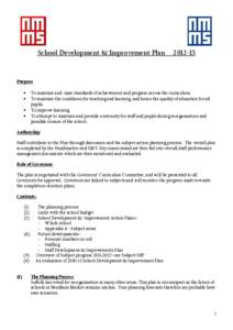 School Development & Improvement Plan[removed]Purpose 