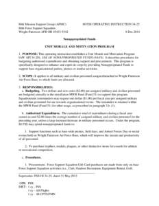 88th Mission Support Group (AFMC) 88th Force Support Squadron Wright-Patterson AFB OH[removed]FSS OPERATING INSTRUCTION[removed]Dec 2014