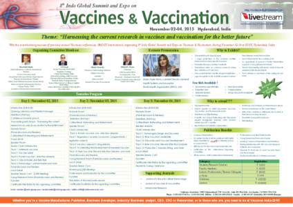 8th Indo Global Summit and Expo on  Vaccines & Vaccination http://vaccines.indoglobalsummit.com/