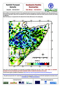 Rainfall Forecast  Saadaasha Roobka Somalia