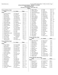 Flash Results, Inc.  Women 100 Meter Dash Name Finals 1