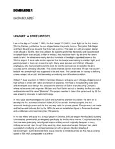 Microsoft Word - Learjet History Backgrounder[removed]doc