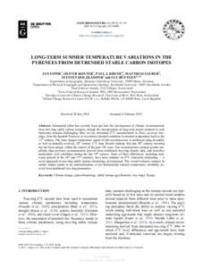 GEOCHRONOMETRIA): 53–59 DOIgeochrAvailable online at http://www.degruyter.com/view/j/geochr  LONG-TERM SUMMER TEMPERATURE VARIATIONS IN THE