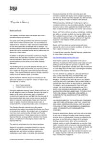 inclusively describes all of the warranties given and remedies available with respect to the company’s products and services. Buster and Punch disclaim any other warranty whether express or implied in relation to the p