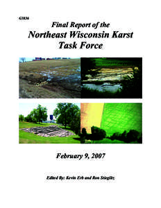 G3836  Final Report of the Northeast Wisconsin Karst Task Force