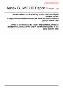 Annex G JWG DD Report on Cordless Audio V1.0