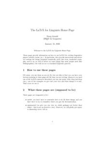 The LaTeX for Linguists Home Page Doug Arnold EX for Linguists) (LAT