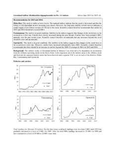 64 Greenland halibut (Reinhardtius hippoglossoides) in Div. 1A inshore. Advice June 2014 for 2015–16  Recommendation for 2015 and 2016: