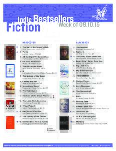 Indie Bestsellers  Fiction Week of