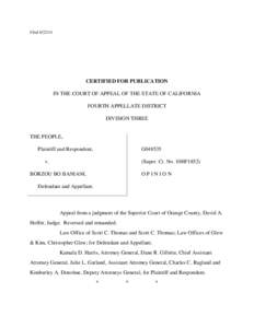 Filed[removed]CERTIFIED FOR PUBLICATION IN THE COURT OF APPEAL OF THE STATE OF CALIFORNIA FOURTH APPELLATE DISTRICT DIVISION THREE