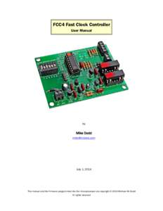 FCC4 Fast Clock Controller User Manual by  Mike Dodd