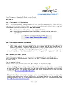 Home Management Strategies for Social Anxiety Disorder