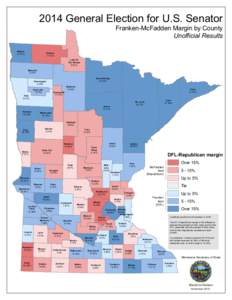 2014 General Election for U.S. Senator  Franken-McFadden Margin by County Unofficial Results  Kittson