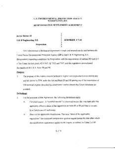 EPA--S & R Engineering Settlement Agreement
