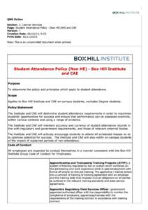 Box Hill Institute Group : QMS Online