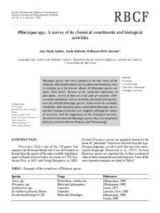 Revista Brasileira de Ciências Farmacêuticas Brazilian Journal of Pharmaceutical Sciences vol. 40, n. 2, abr./jun., 2004