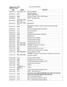 Radiogram No. 1986u CREW OFF DUTY TIME Form 24 for[removed]CREW