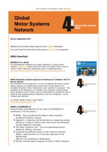 Motor Systems Newsflash September 2013