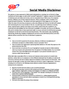 Social Media Disclaimer The opinions or views expressed on (AAA) social media platforms, including, but not limited to, blogs, Facebook and Twitter pages, as well as AAA TourBook® Explorations™ magazine, represent the