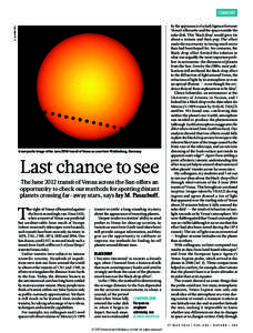 E. SLAWIK/SPL  COMMENT A composite image of the June 2004 transit of Venus as seen from Waldenburg, Germany.