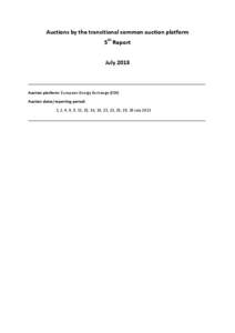 Auctions by the transitional common auction platform 5th Report July 2013 __________________________________________________________________________________ Auction platform: European Energy Exchange (EEX) Auction dates/